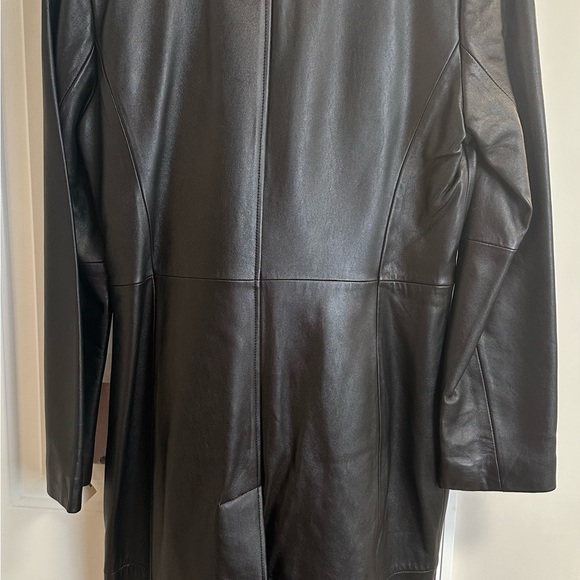 NWT, Sally and John long leather coat with partial optional lining. - Picture 7 of 9